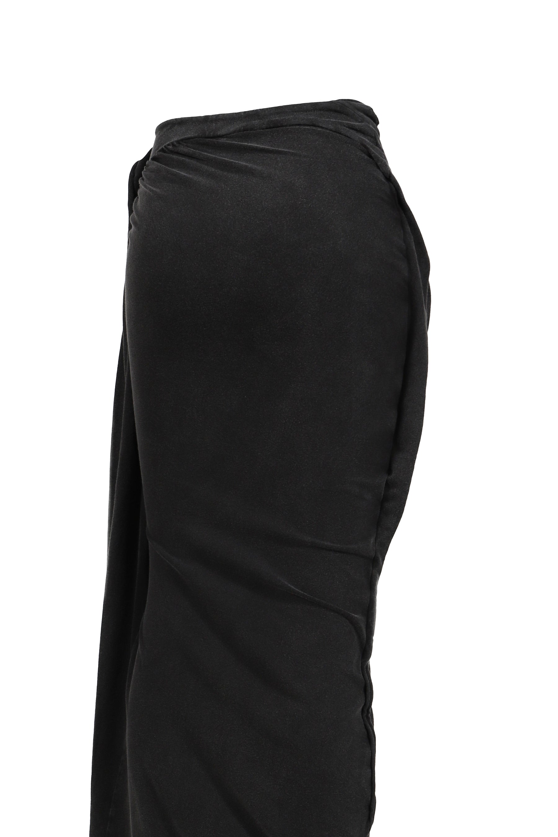 SLITTED MAXI SKIRT / WASH BLK