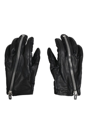 HORSE LEATHER ZIP GLOVE / BLK