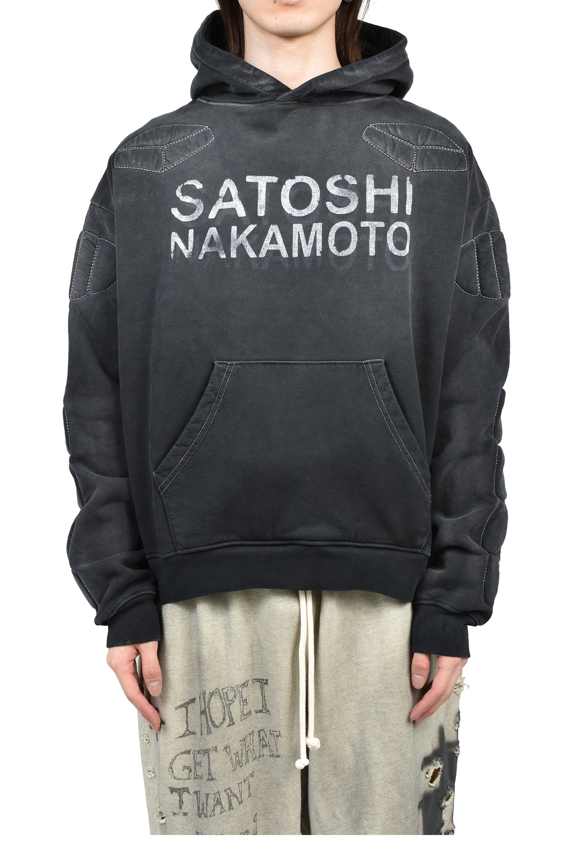MOTO HOODIE / WASHED BLK