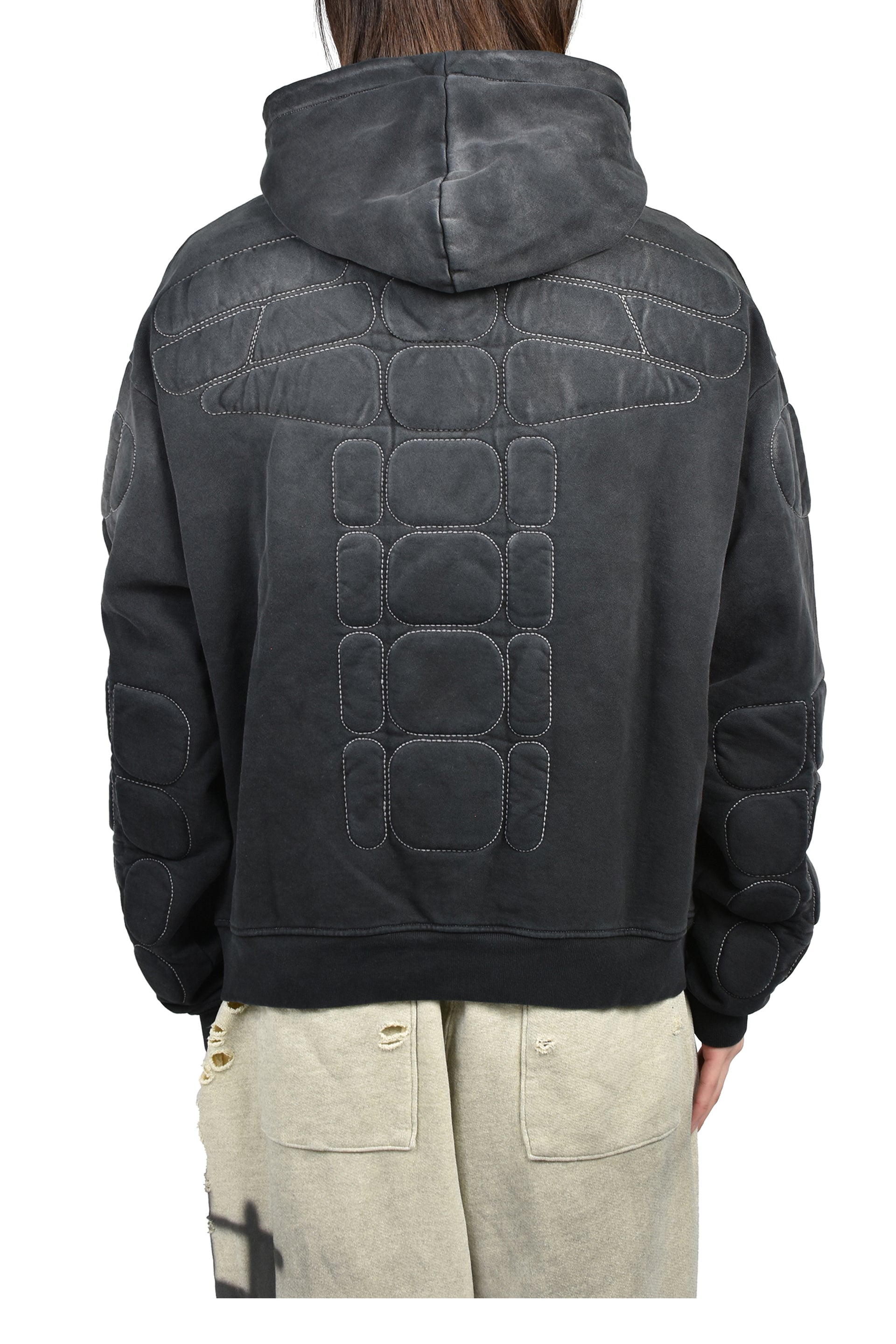 MOTO HOODIE / WASHED BLK