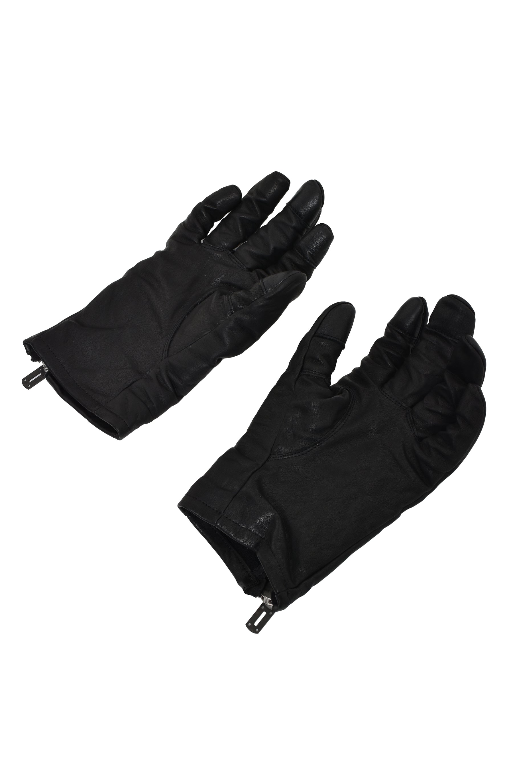 HORSE LEATHER ZIP GLOVE / BLK