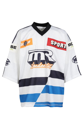 OVERSIZED HOCKEY TOP / WHT BLU WHT