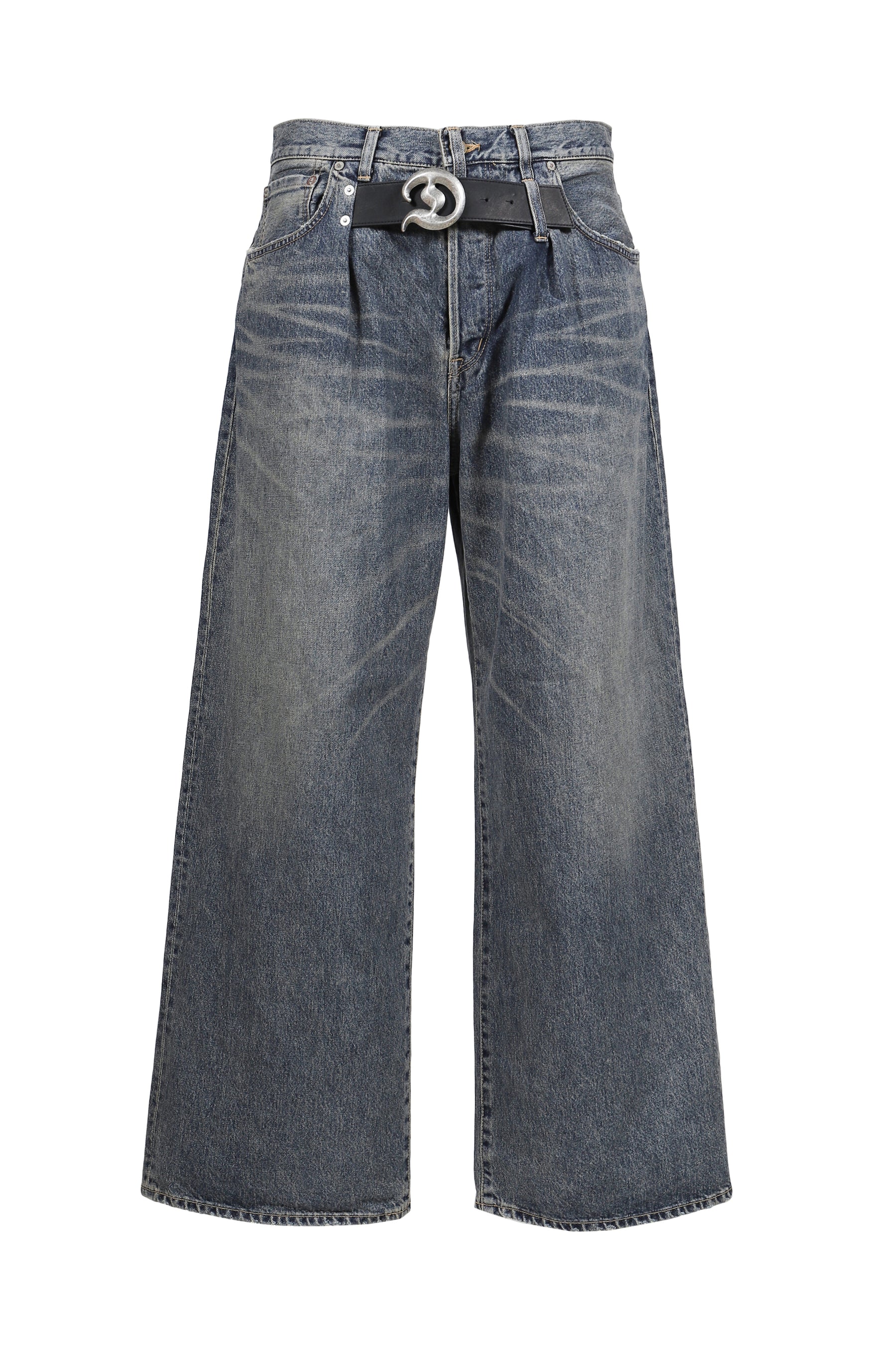 "D"BUCKLE SUPER WIDE DENIM PANTS / IND 
