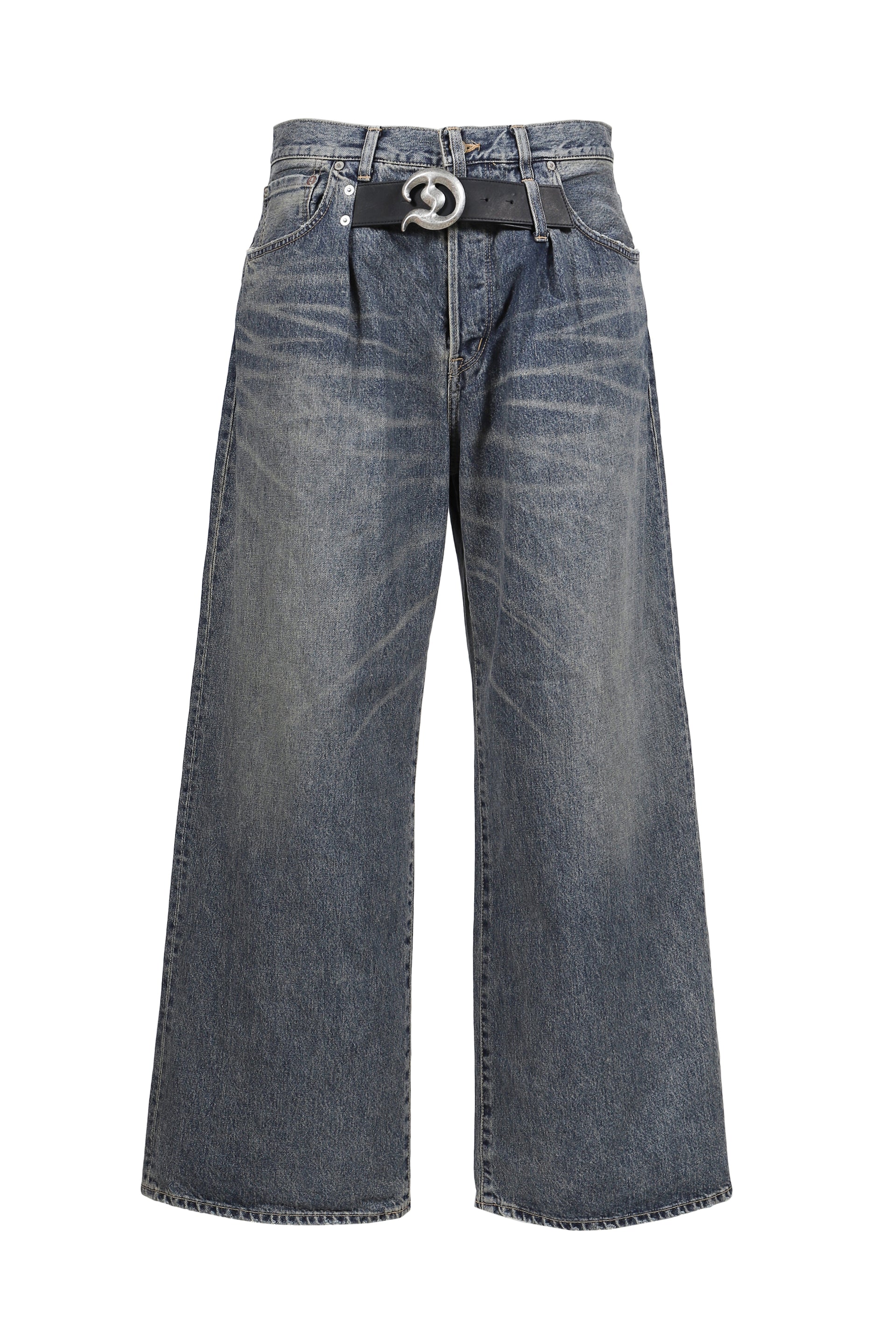 "D"BUCKLE SUPER WIDE DENIM PANTS / IND