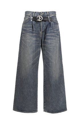"D"BUCKLE SUPER WIDE DENIM PANTS / IND 