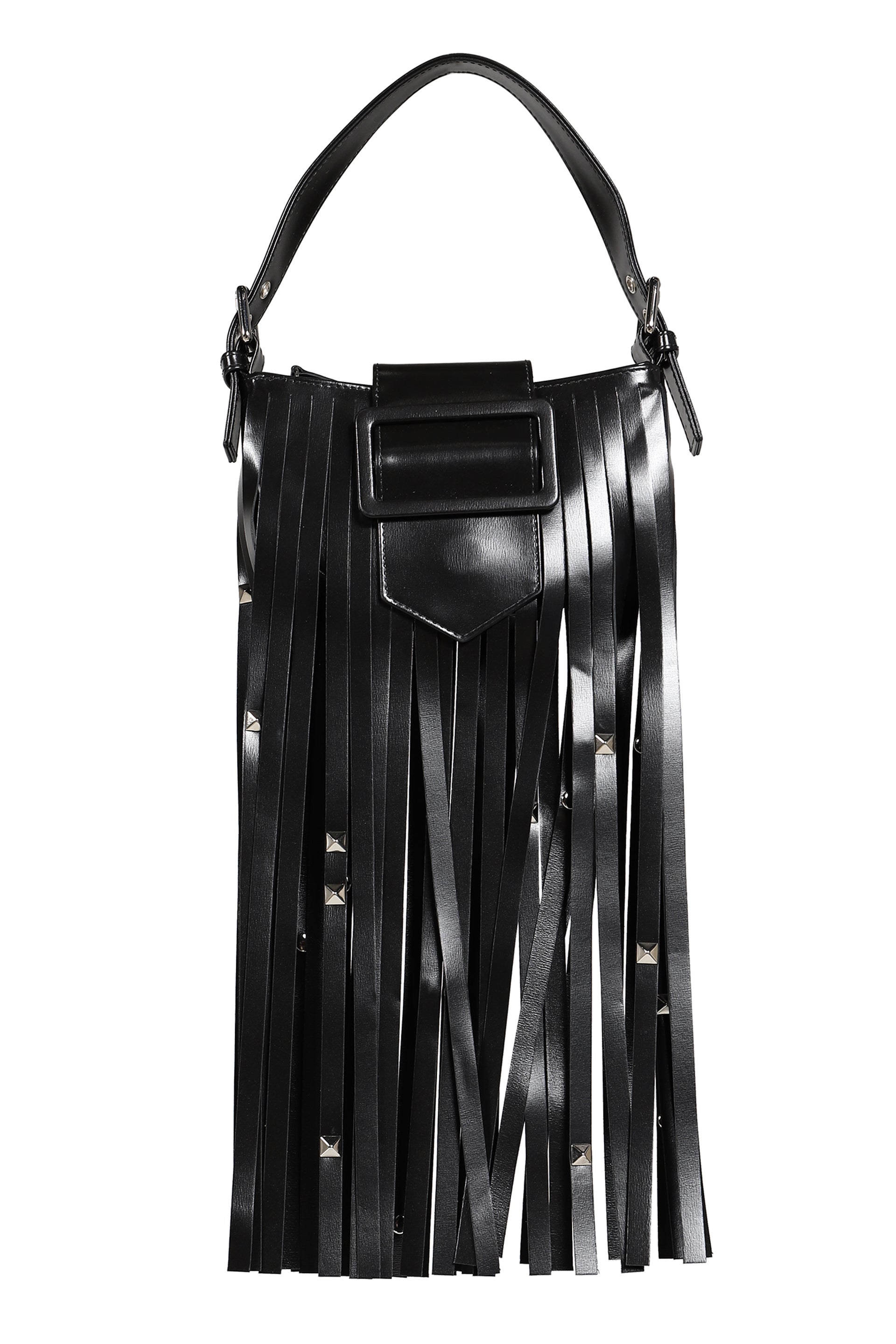 MINI FRINGE BAG LEATHER / BLK