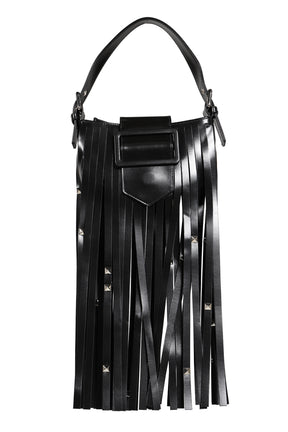 MINI FRINGE BAG LEATHER / BLK