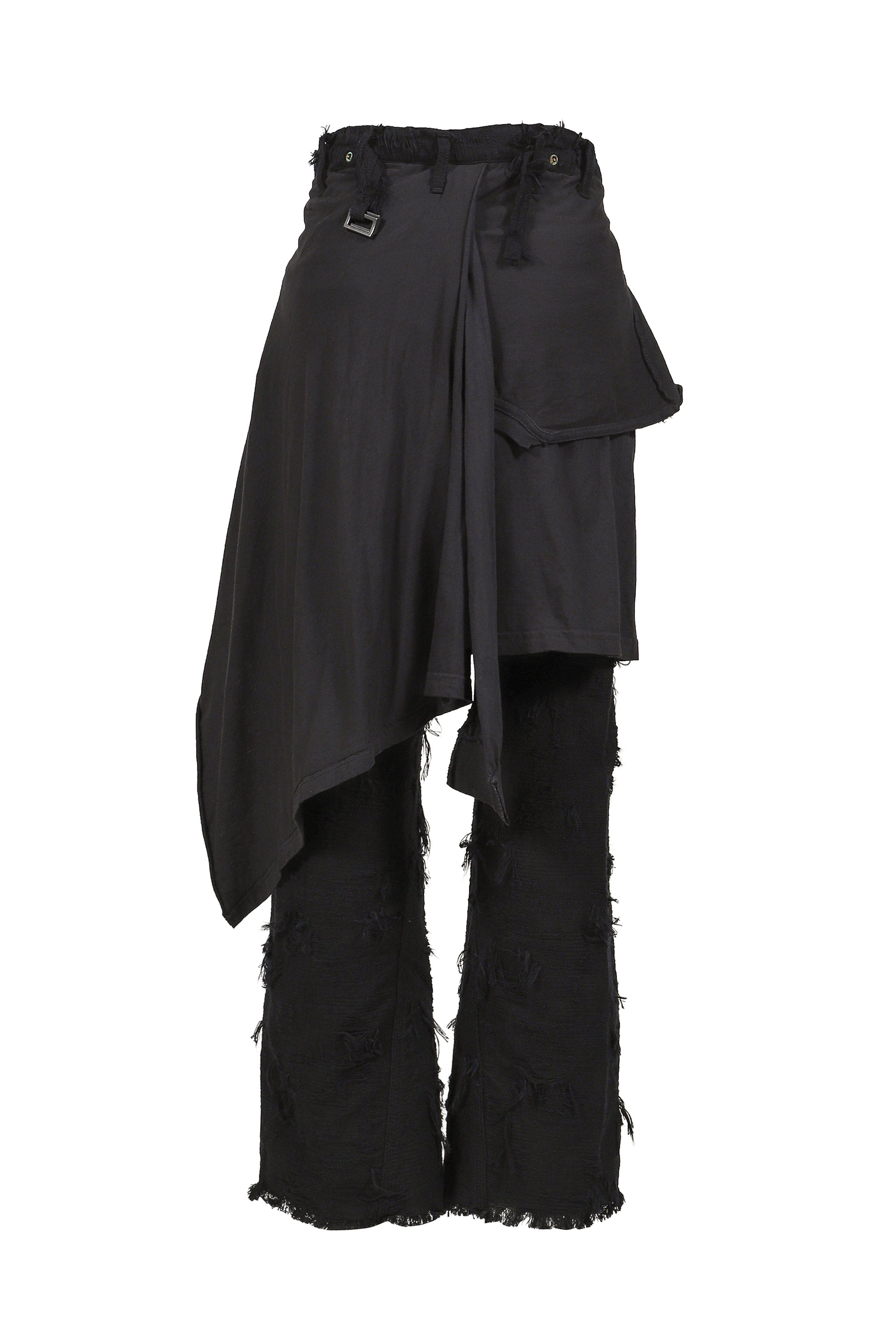 doublet ダブレット SS25 LEATHER COATING DENIM CHAPS PANTS / BLK