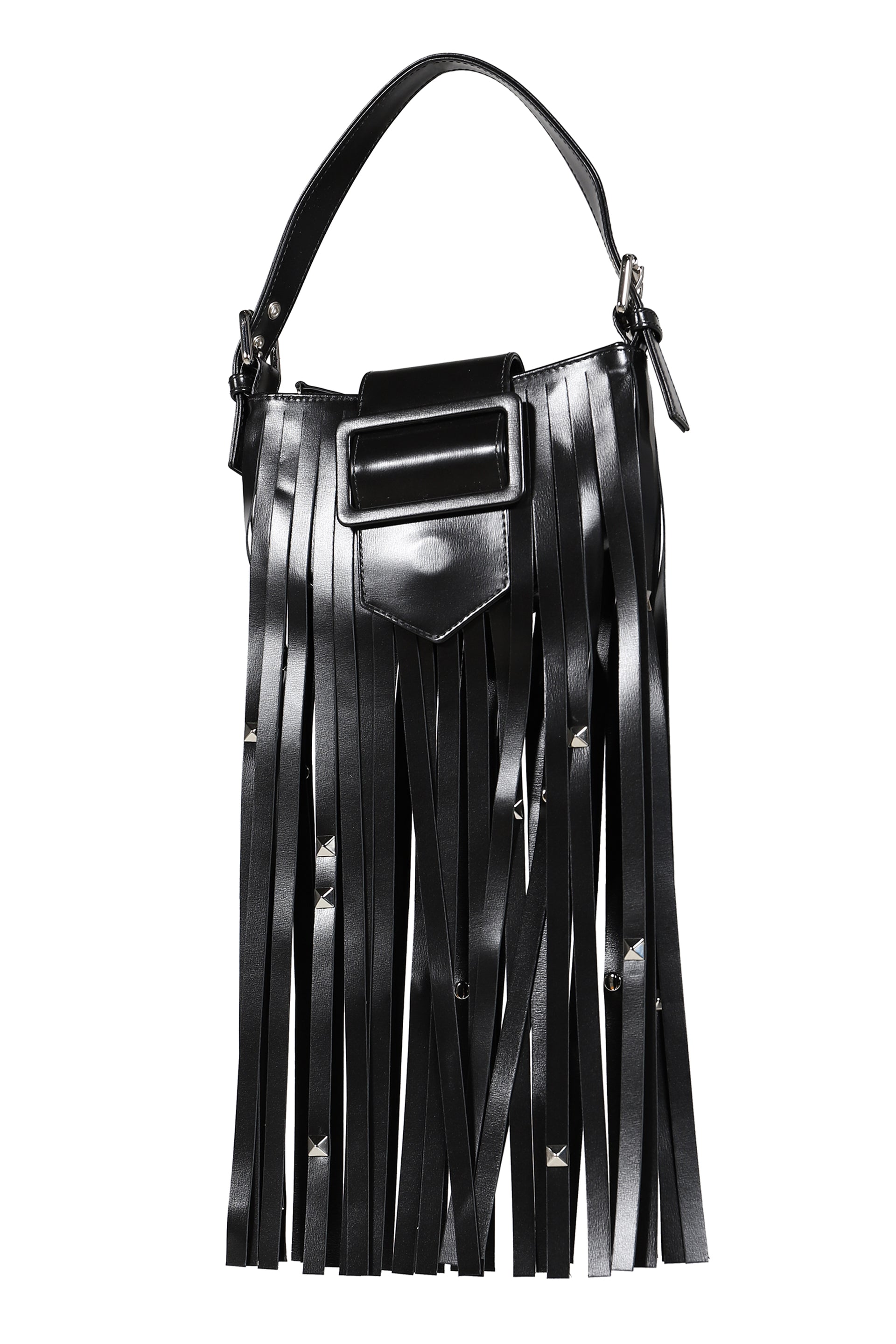 MINI FRINGE BAG LEATHER / BLK
