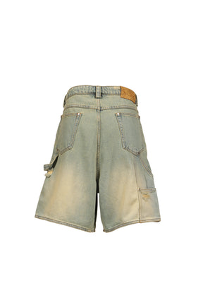 BLUE DENIM CARGO SHORTS / BLU