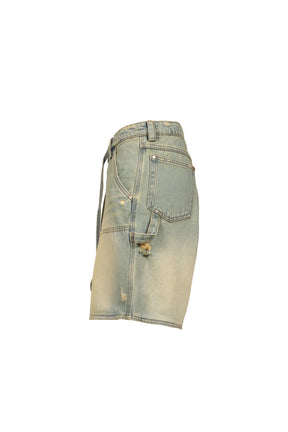 BLUE DENIM CARGO SHORTS / BLU