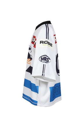 OVERSIZED HOCKEY TOP / WHT BLU WHT