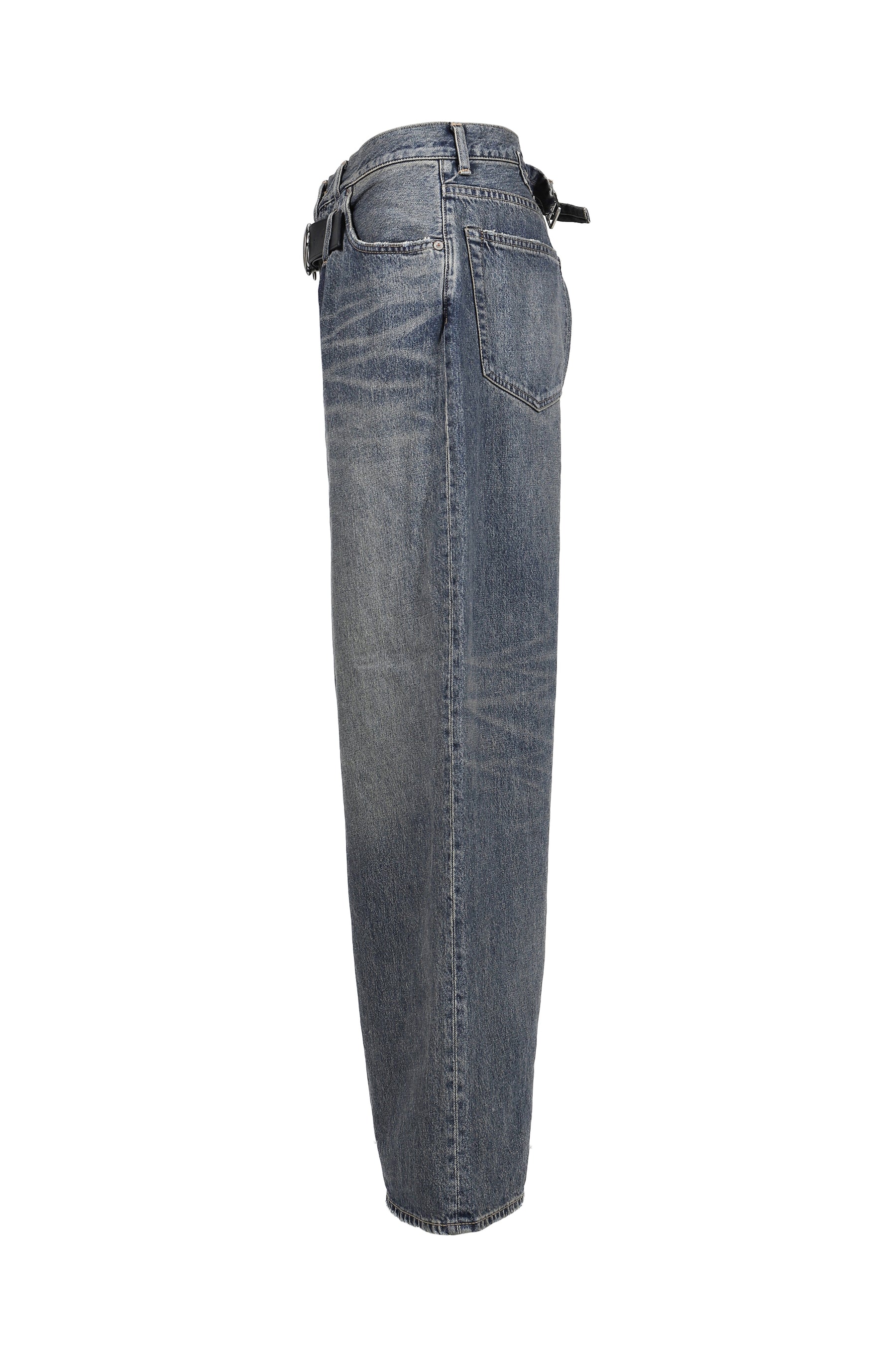 "D"BUCKLE SUPER WIDE DENIM PANTS / IND 