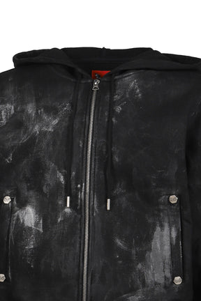 SKIDDING HOODIE ZIPUP / BLK