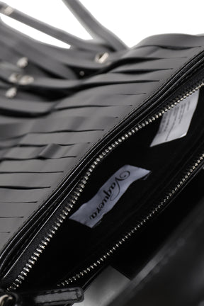 MINI FRINGE BAG LEATHER / BLK
