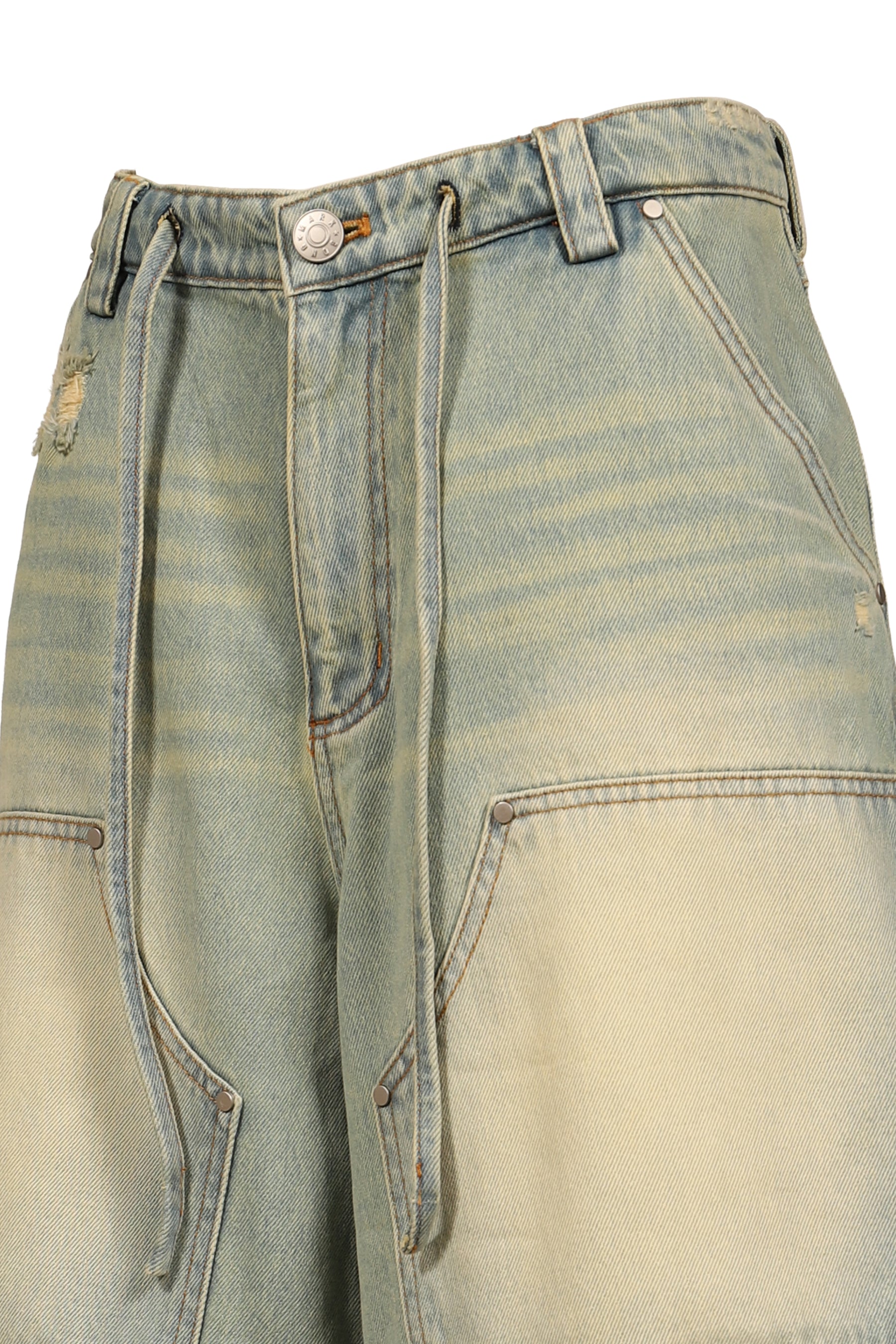 BLUE DENIM CARGO SHORTS / BLU