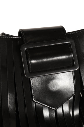 MINI FRINGE BAG LEATHER / BLK