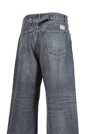 "D"BUCKLE SUPER WIDE DENIM PANTS / IND 