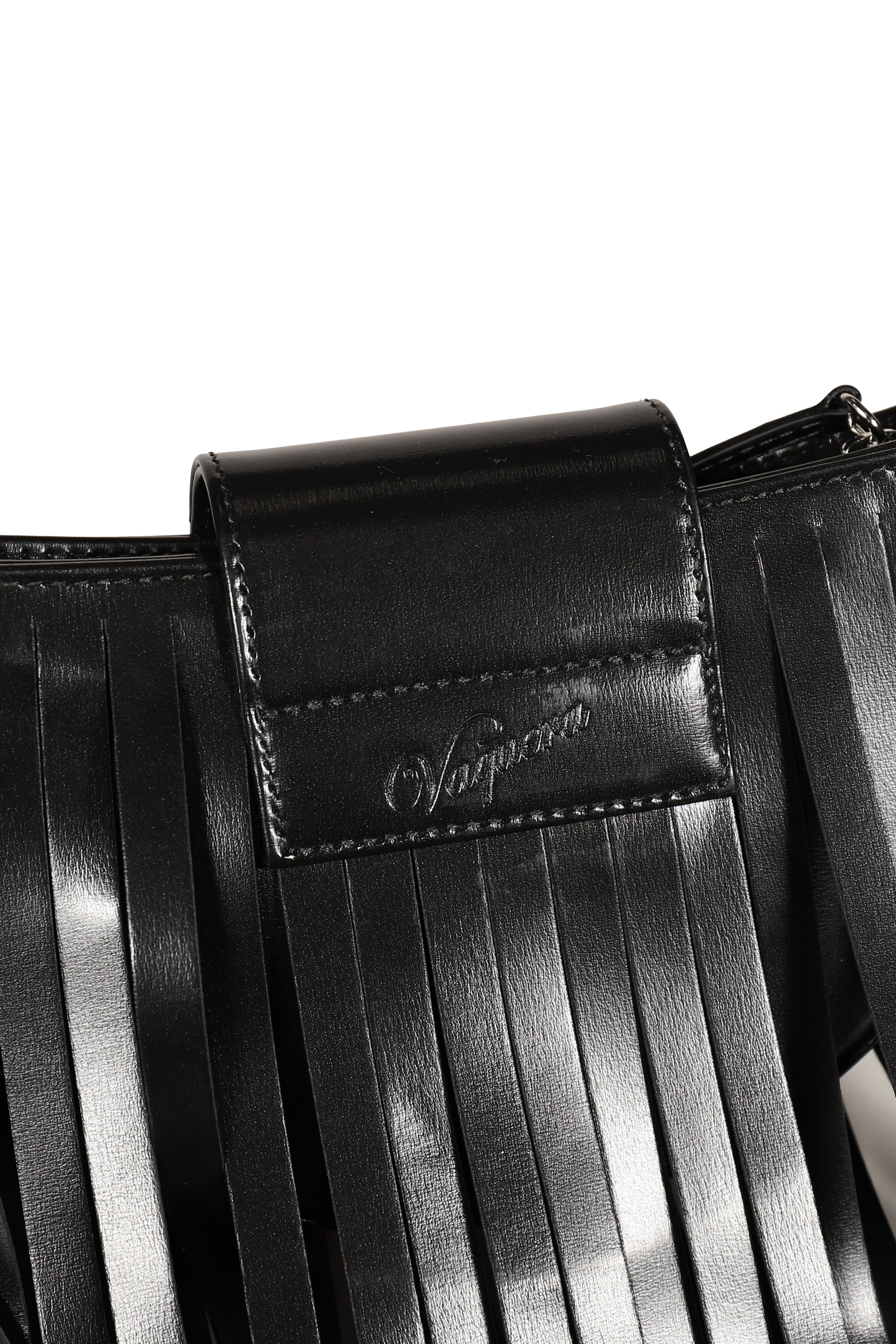 MINI FRINGE BAG LEATHER / BLK