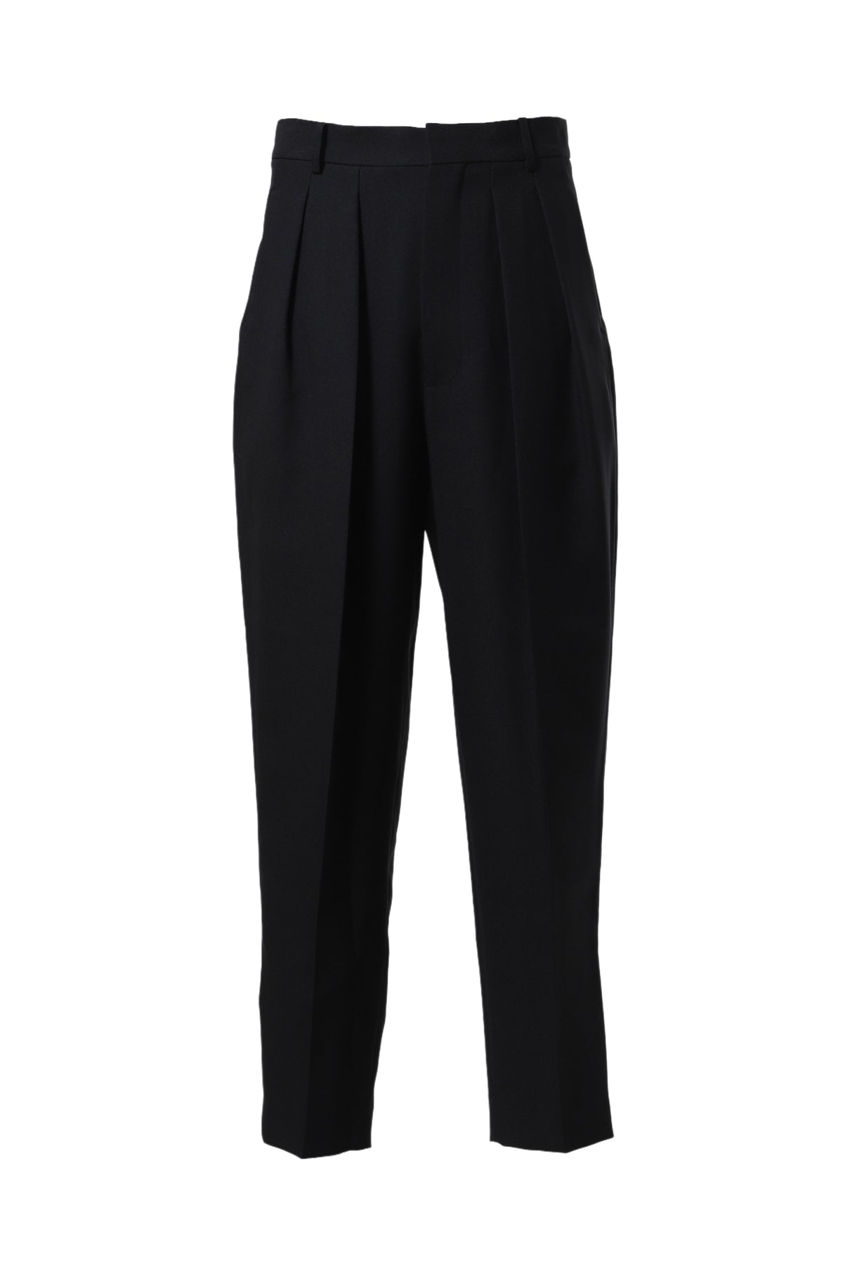 PLEATED TAPERED TROUSER / BLK