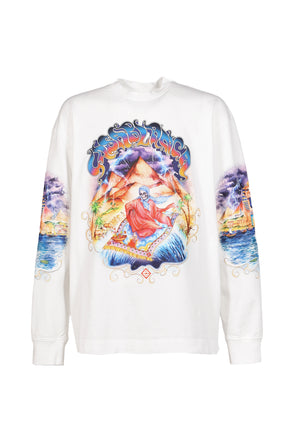 MAGIC CARPET PRINTED LONG SLEEVE TEE / WHT