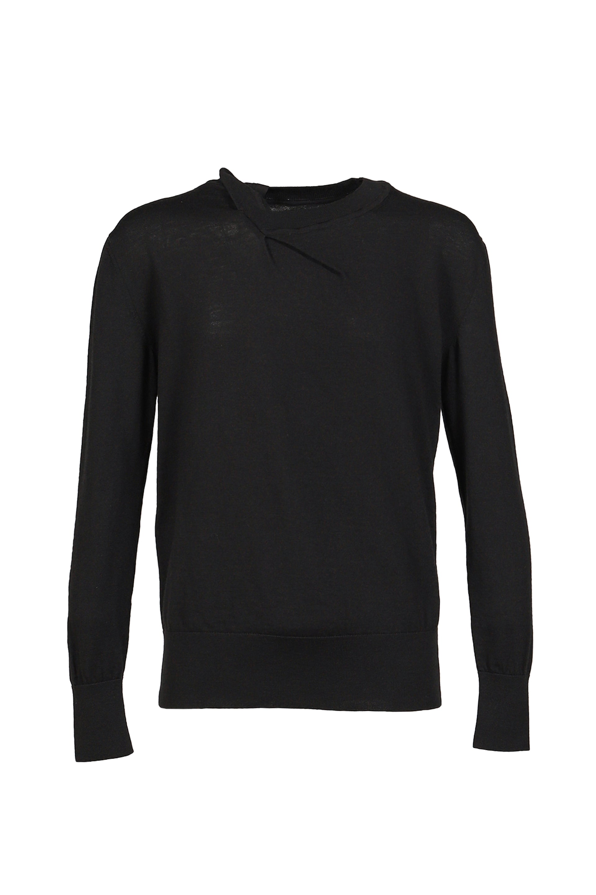 CREWNECK WOOL JUMPER / BLK