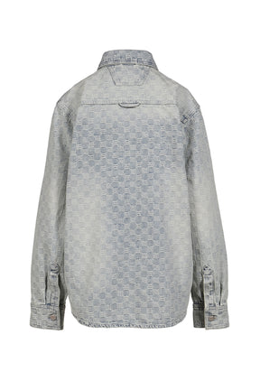 MONOGRAM OCEAN WASHED OVERSHIRT / PALE BLU