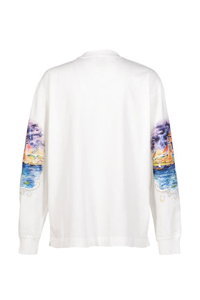 MAGIC CARPET PRINTED LONG SLEEVE TEE / WHT