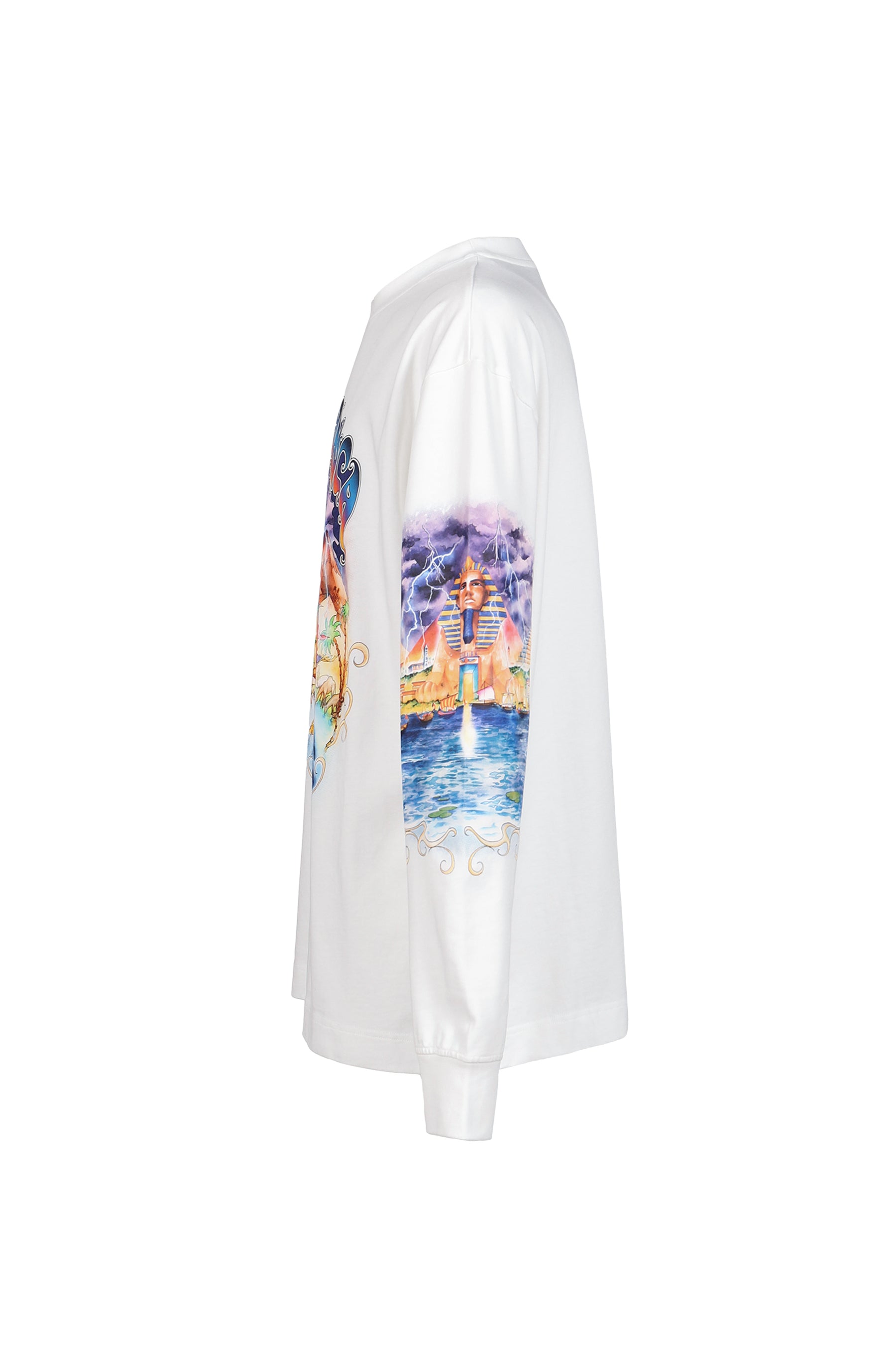 MAGIC CARPET PRINTED LONG SLEEVE TEE / WHT
