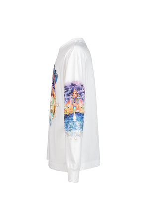 MAGIC CARPET PRINTED LONG SLEEVE TEE / WHT