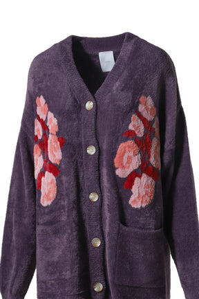 FLOWER JACQUARD KNIT CARDIGAN