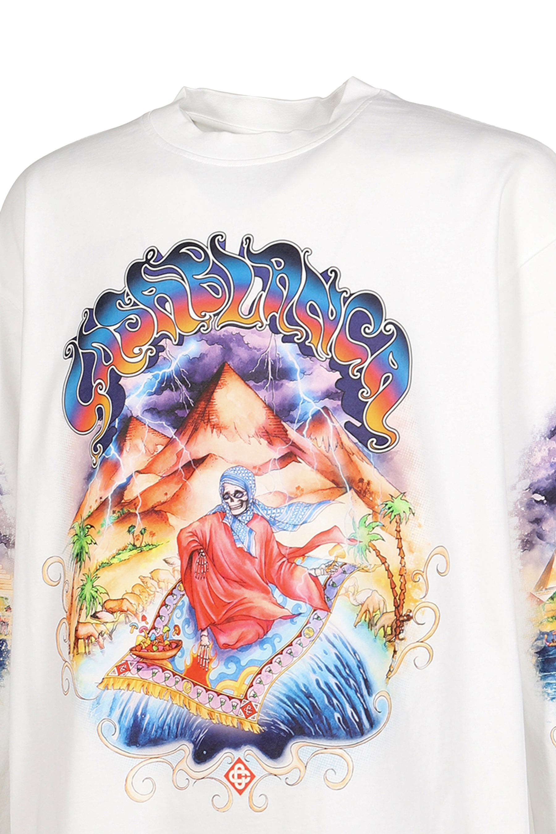 MAGIC CARPET PRINTED LONG SLEEVE TEE / WHT