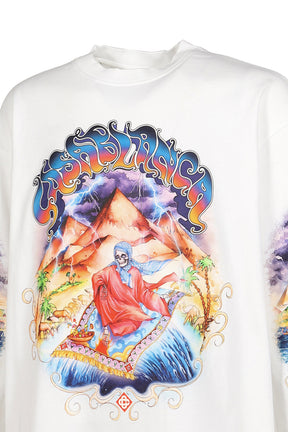 MAGIC CARPET PRINTED LONG SLEEVE TEE / WHT