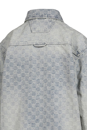 MONOGRAM OCEAN WASHED OVERSHIRT / PALE BLU