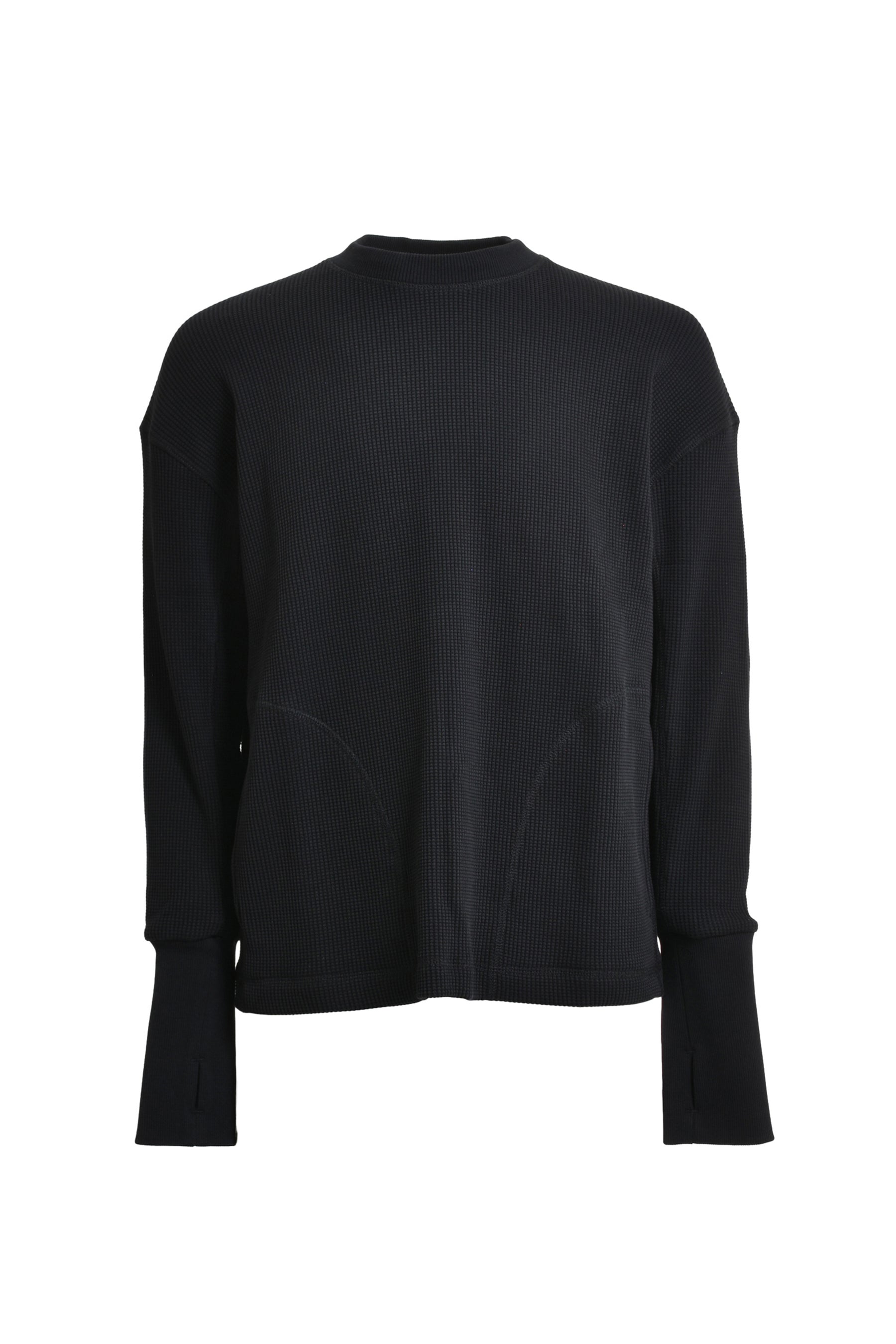 CREW NECK WAFFLE / BLK