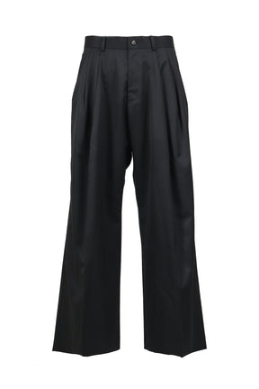 SUPER140 3TUCK BAGGY TROUSERS .14 / BLK