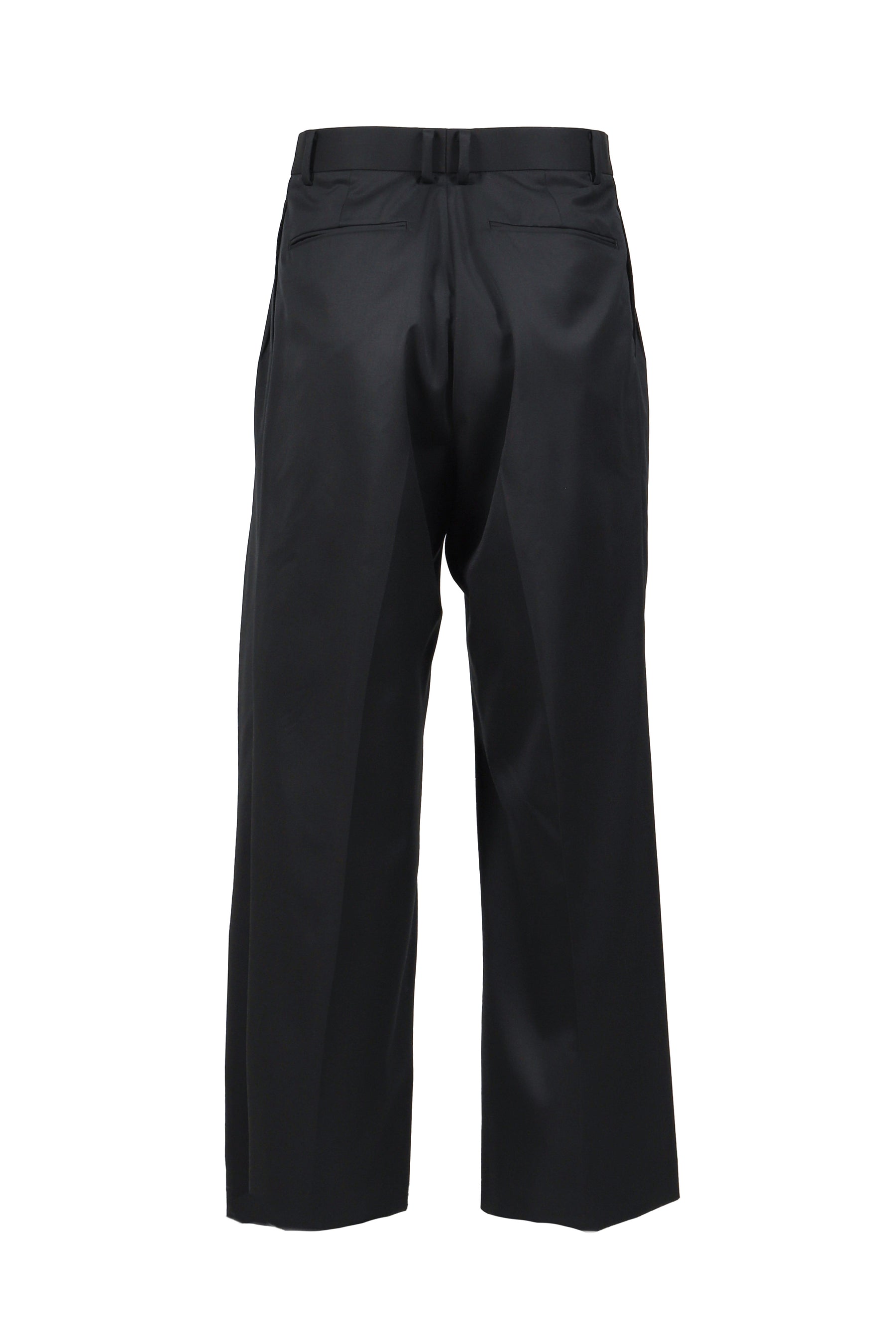 SUPER140 3TUCK BAGGY TROUSERS .14 / BLK