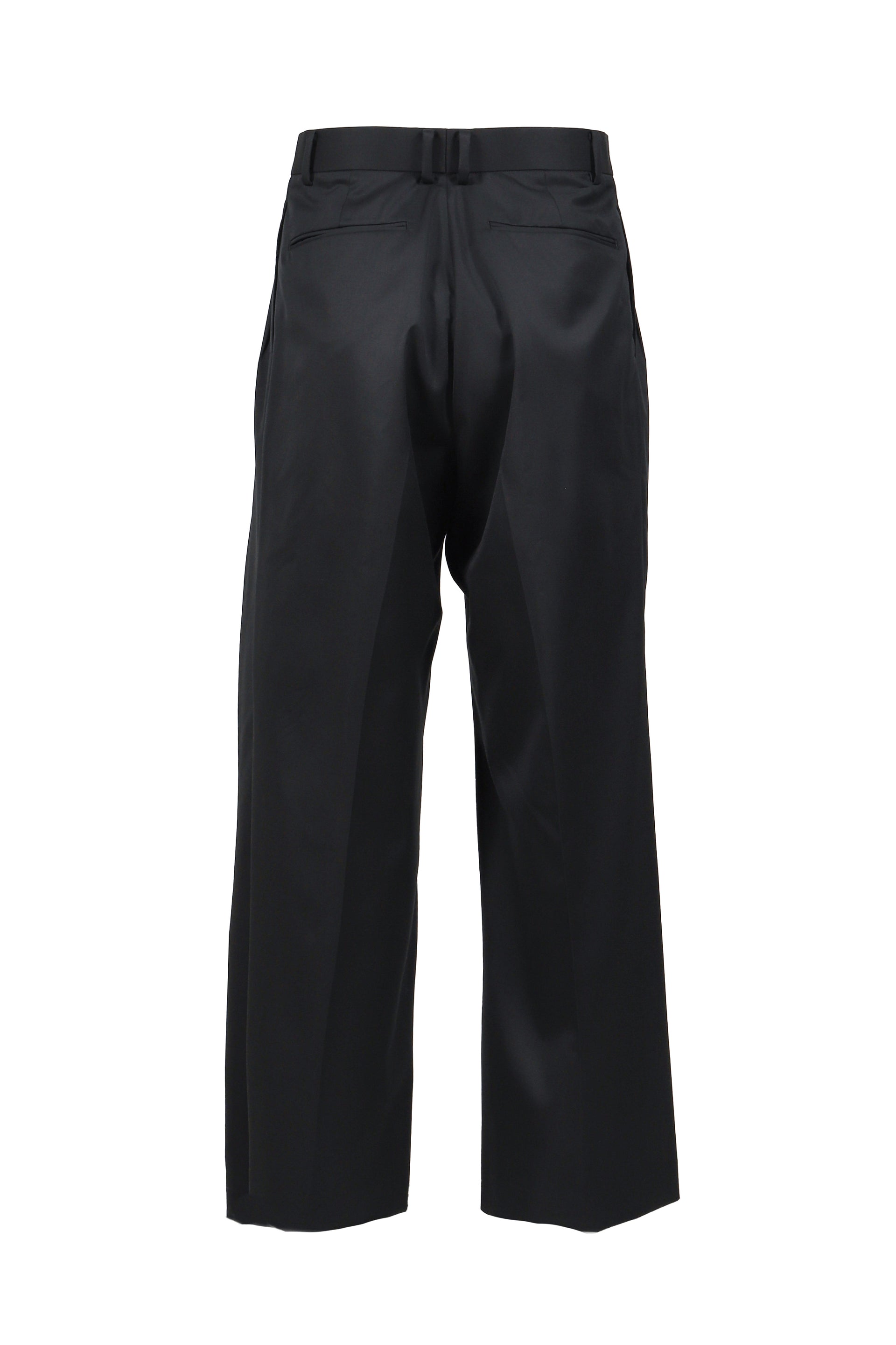 SUPER140 3TUCK BAGGY TROUSERS .14 / BLK