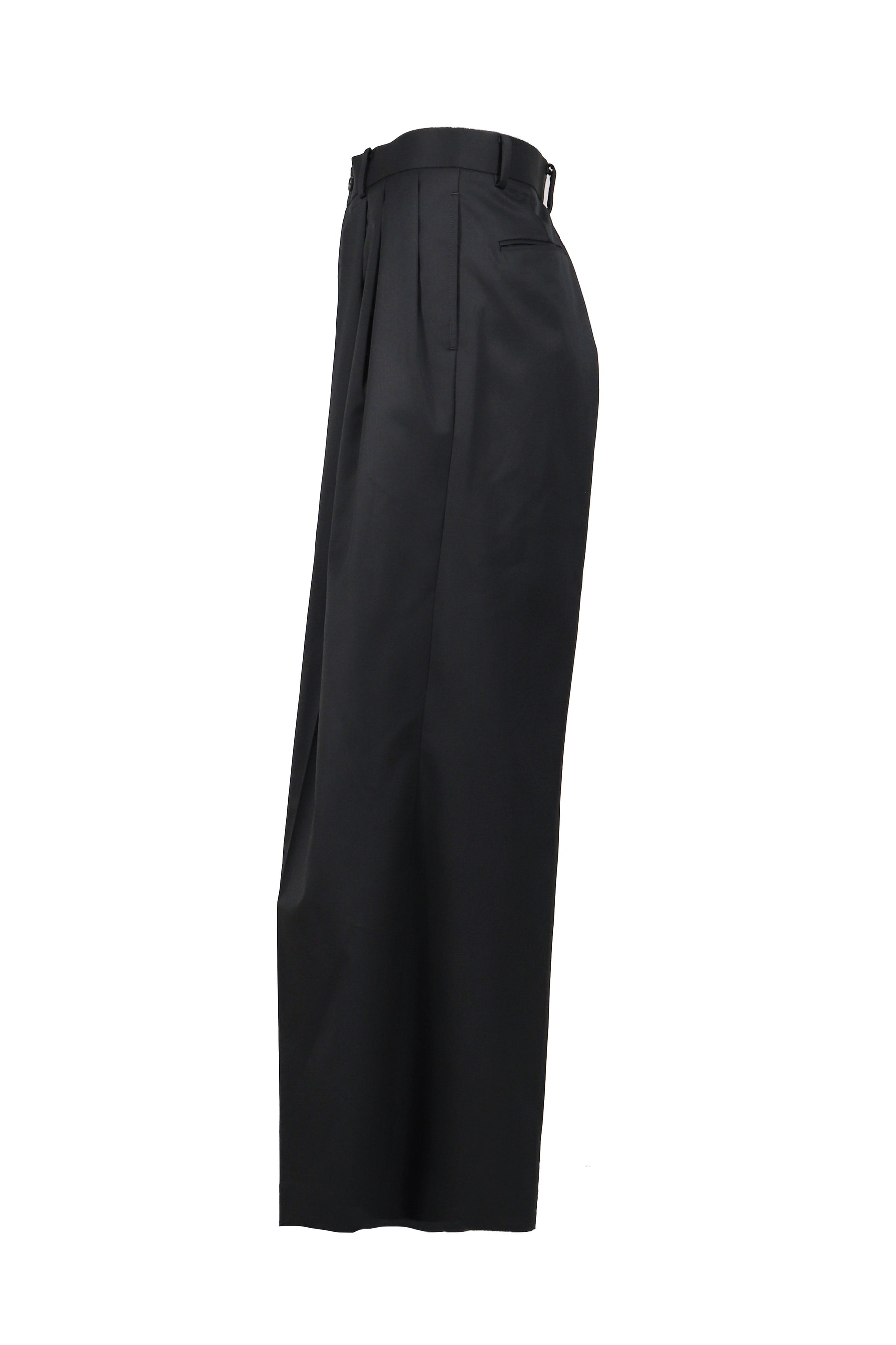 SUPER140 3TUCK BAGGY TROUSERS .14 / BLK