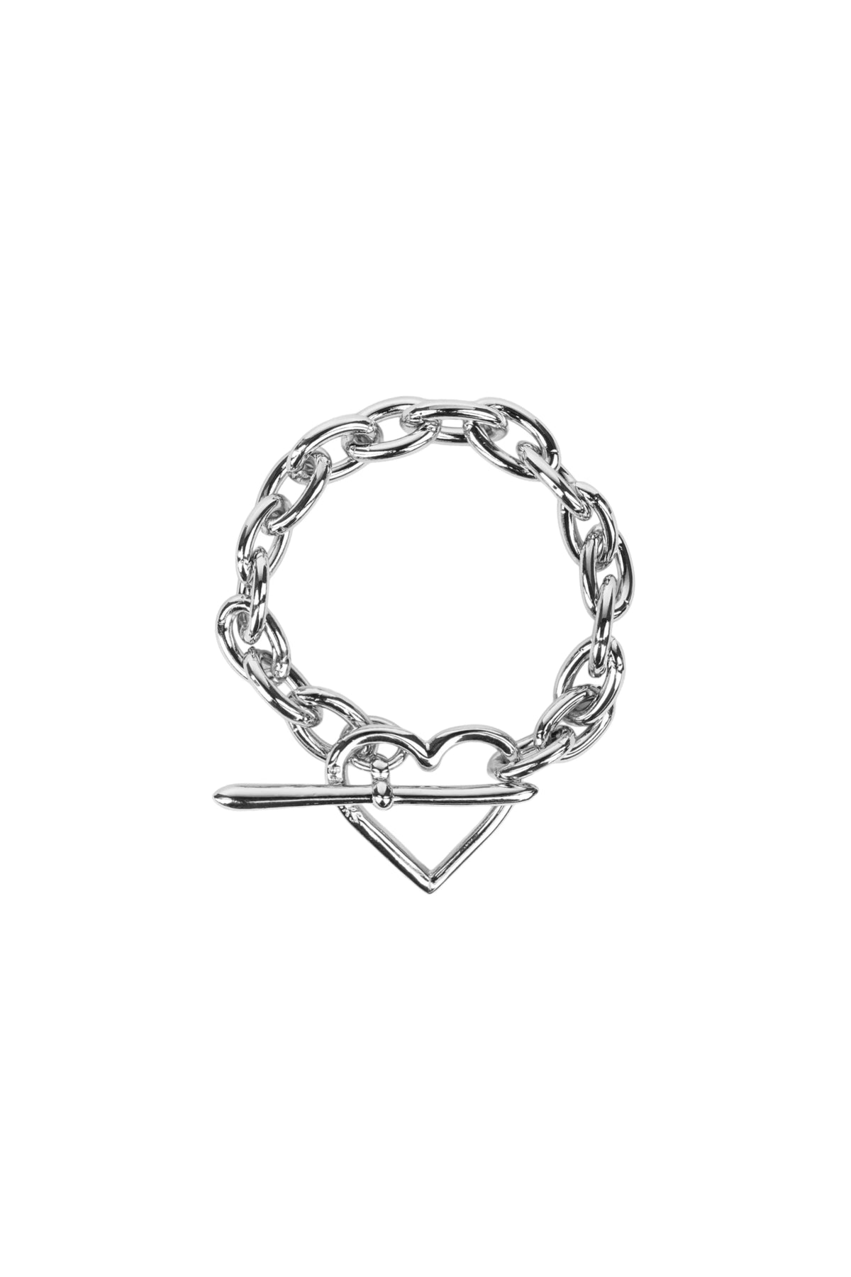 HEART BRACELET (MEDIUM LINK) / SIL