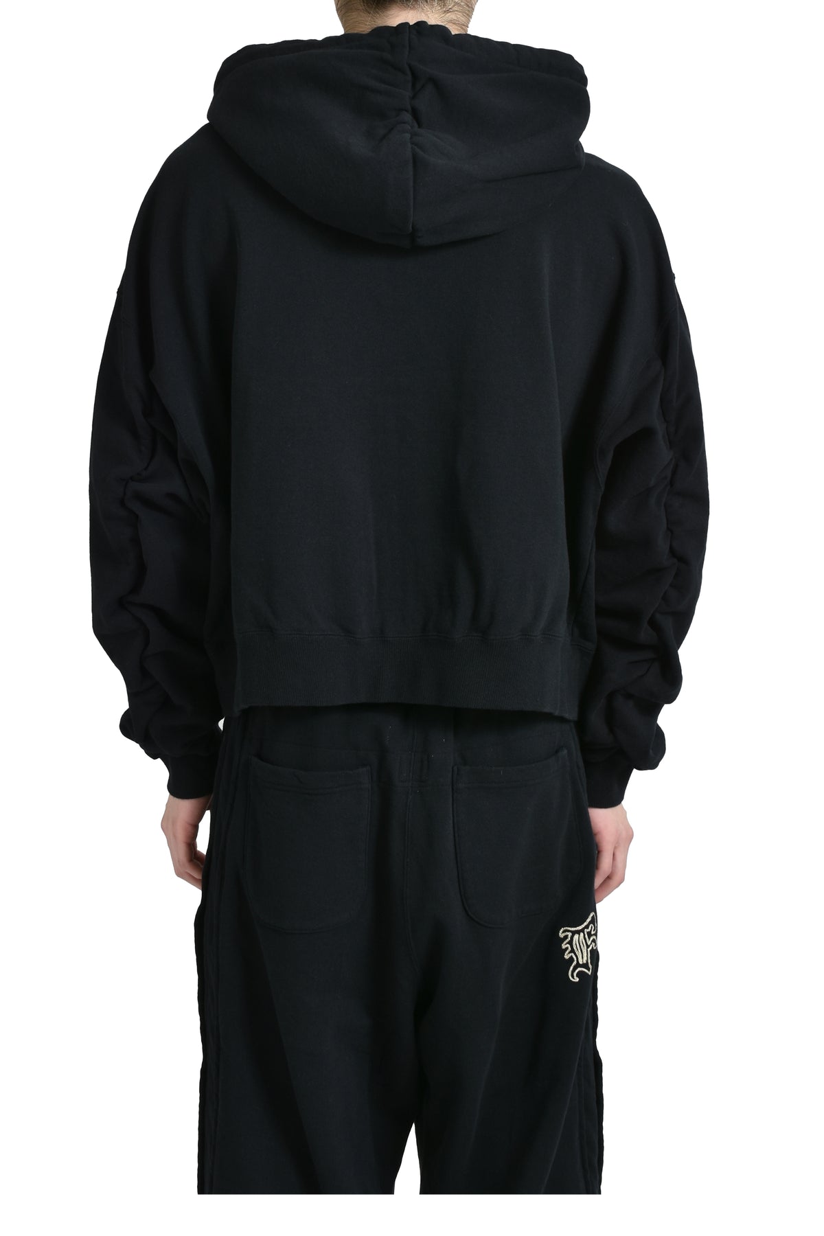 CROPPED ZIP-UP HOODIE / BLK