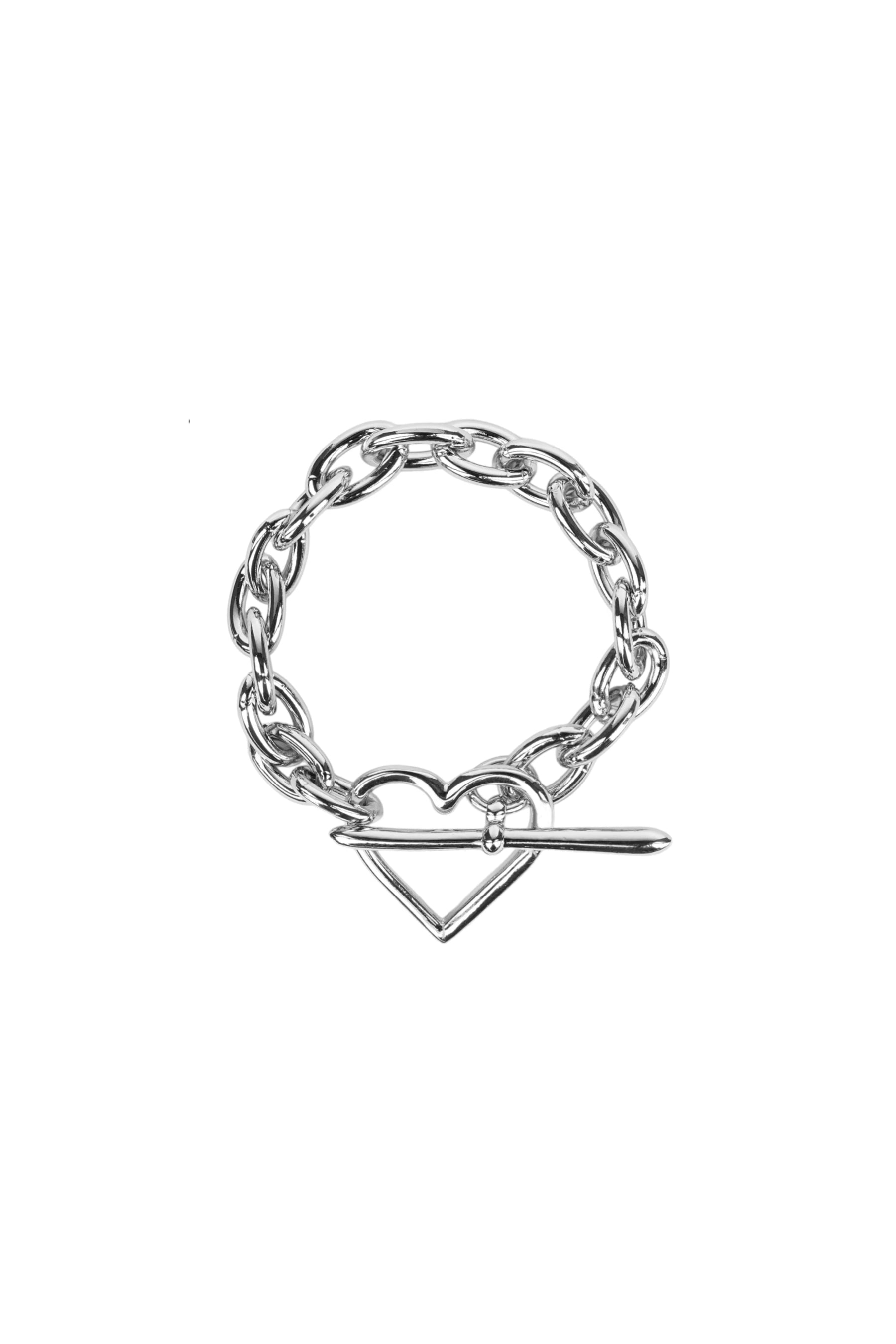 HEART BRACELET (MEDIUM LINK) / SIL