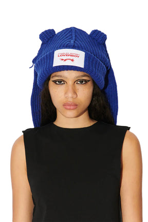 CHUNKY RABBIT BEANIE / BLUE