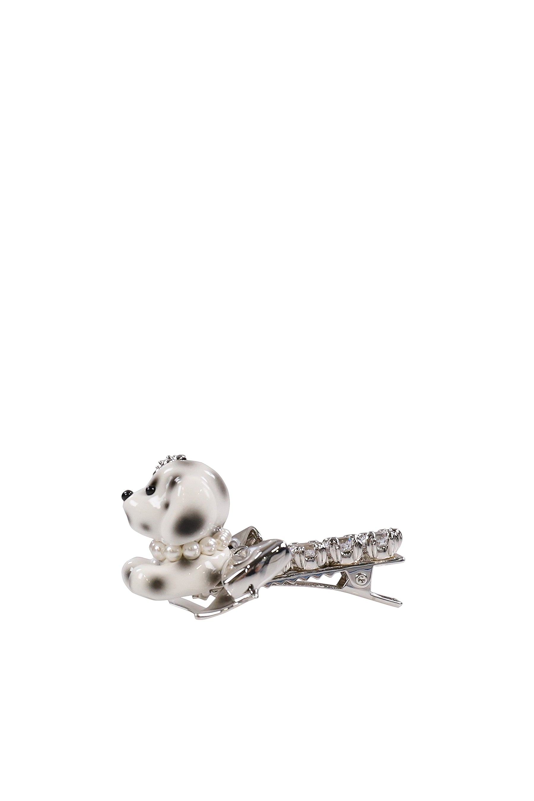 PUPPY BOWKNOT HAIR PIN / WHT