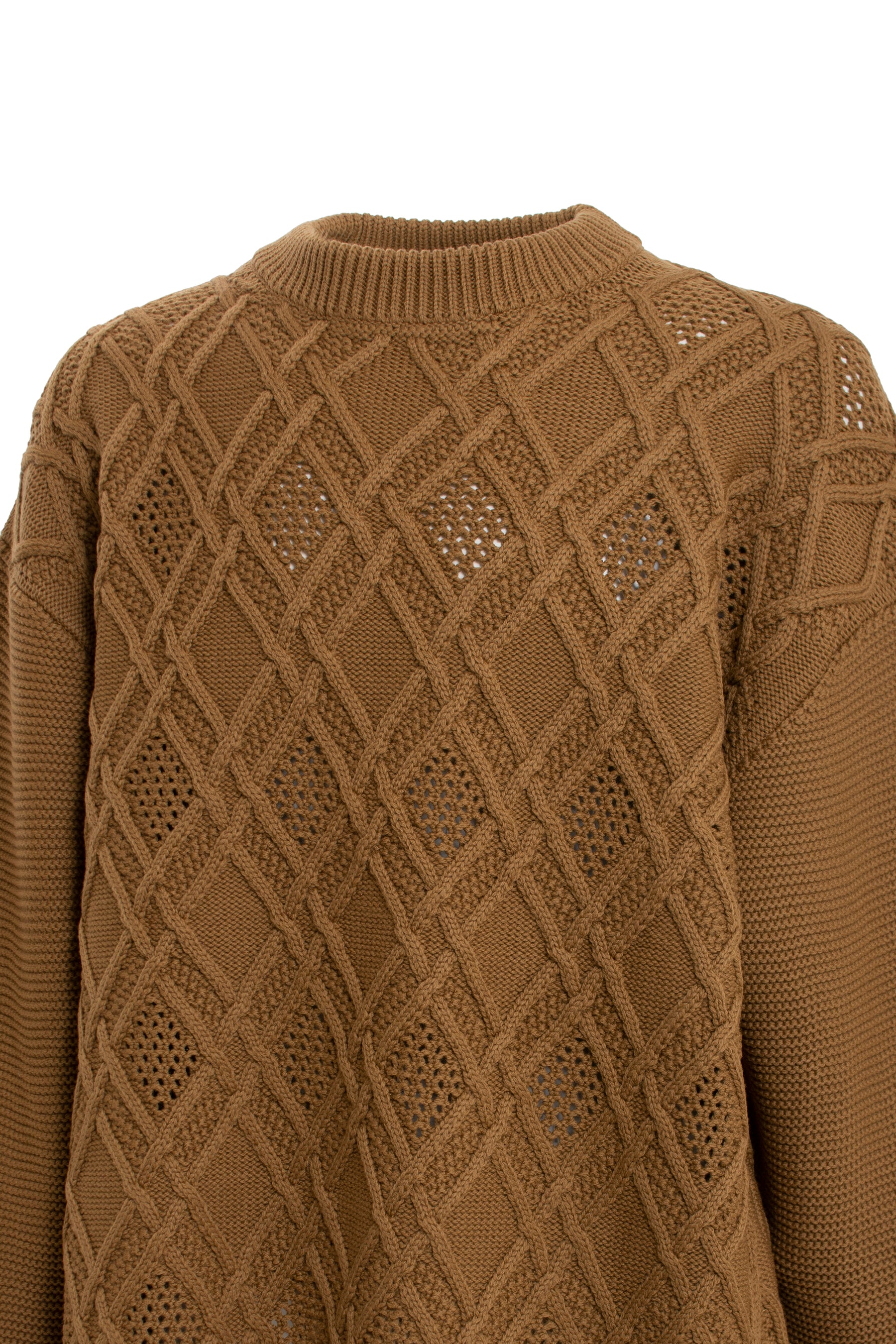 GRATE TEX MESH KNIT PULLOVER / BRW
