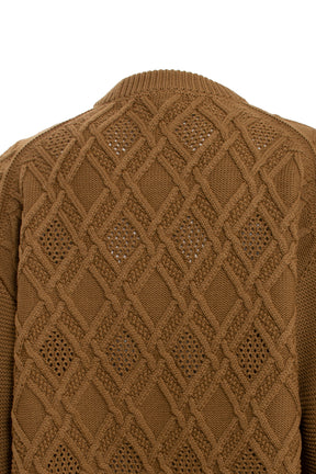 GRATE TEX MESH KNIT PULLOVER / BRW