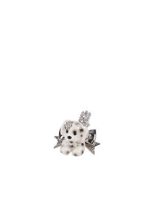PUPPY BOWKNOT HAIR PIN / WHT
