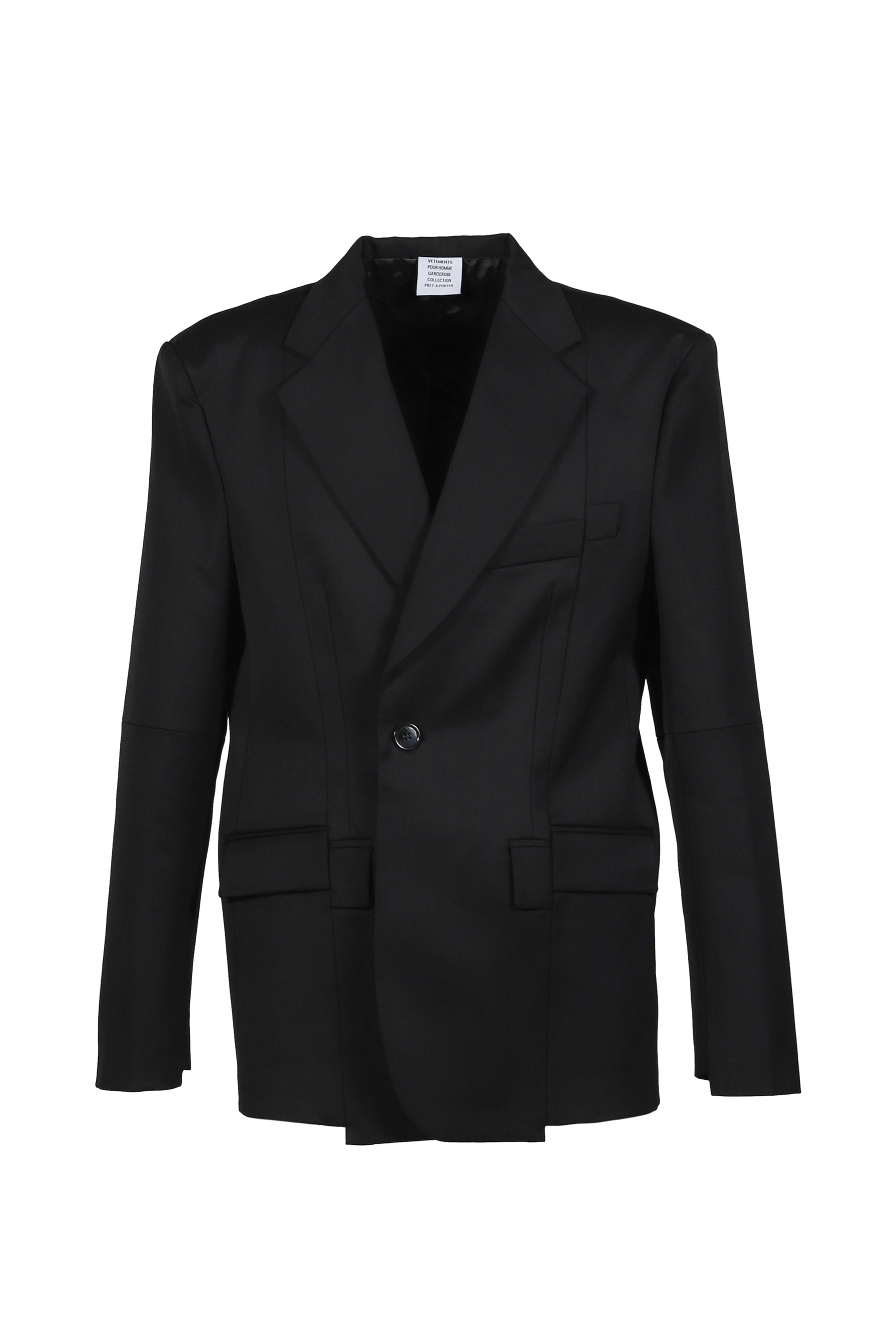 VETEMENTS CUT-UP TAILORED JACKET / BLK