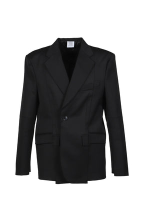VETEMENTS CUT-UP TAILORED JACKET / BLK