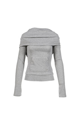SOFT COWL HOOD T / MELANGE GRY